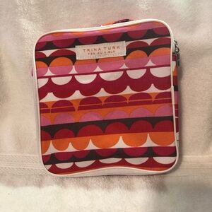 Trina Turk for Clinique patterned geometric dot zippered makeup bag with handle